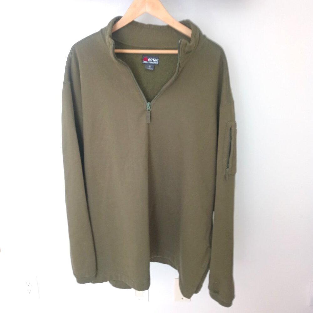 Men's Xl 1/4 Zip Tactical Shooting Pullover Olive Green